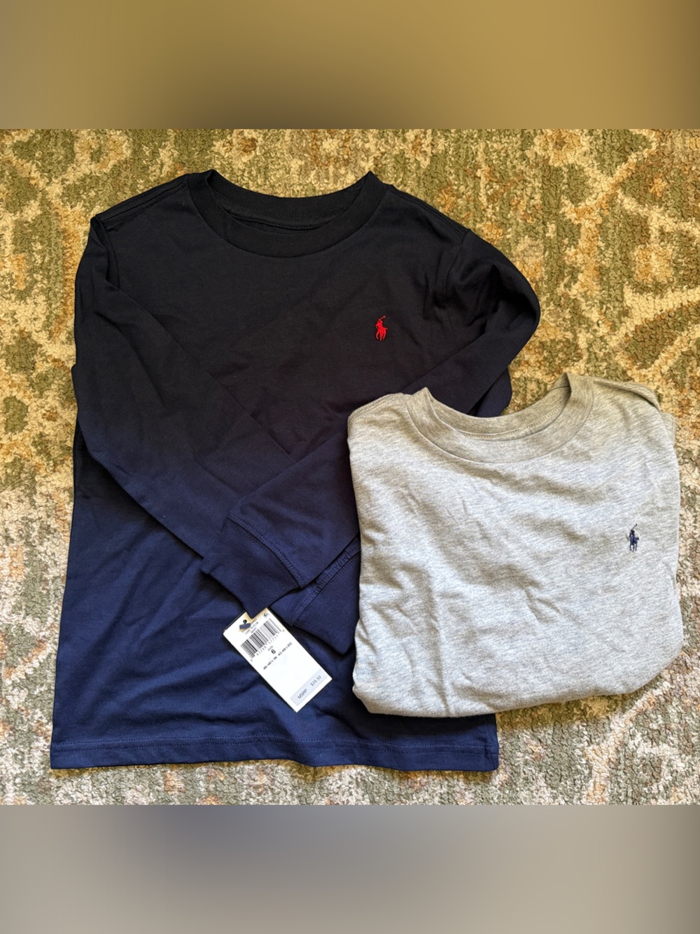 Polo Ralph Lauren long Sleeve Tees - Set of Two in Navy & Heather Gray